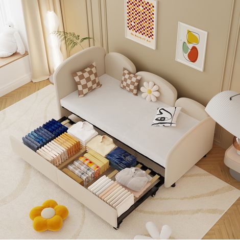 letto struttura letto 90x200 con cassetto velluto OKMYHOME (1/5)