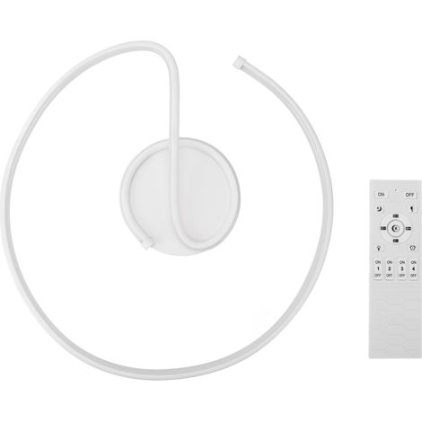 Ortviai Plafonnier LED moderne avec télécommande – Design spiralé 50 cm, 3 températures de lumière réglables sans à-coup, blanc (1/5)