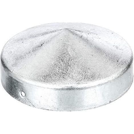 Capuchon pour poteau bois - 1 pièce - Acier galvanisé - Protection plate ronde Ø100mm - Clôture et jardin - Diamètre 100 mm (1/5)