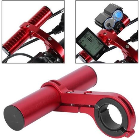 Accessoire vélo - Garosa - Prolongateur de guidon - 10 cm - Support multifonction - Noir (1/4)