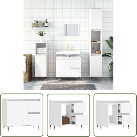 Maison Exclusive Badschrank Weiß 65x33x60 cm Holzwerkstoff