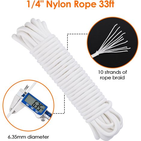M25 Edelstahl-Rollensatz – 2 Rollen – 6 mm 10 m Nylonseil – Für Sonnensegel und Seile (1/5)