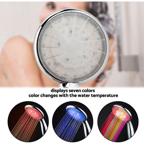 G1/2 pouces LED automatique Portable sept couleurs ronde bain changement d'eau pomme de douche (1/5)