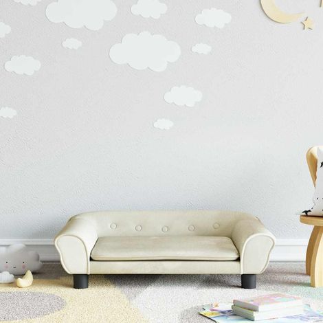 Canapé pour enfants  Canapé Sofa scandinave crème 70x45x26 cm velours 10464 (1/5)