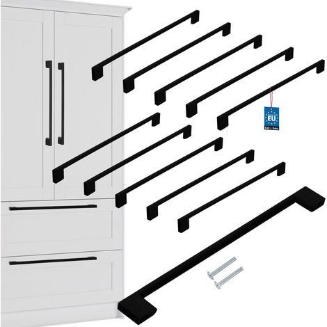 Maniglia per mobili da cucina KOTARBAU® Classica Moderna Oblunga Lunga Nero Opaco Interasse 358 MM 320 MM Set da 10