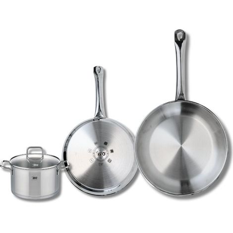 Set de 2 Poêles de cuisson 24 et 28 cm et 1 faitout 14 cm Elo Profi Citrin (1/5)