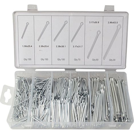 Coffret 555 PCS Goupilles Fendues D. 1,58 à 3,96 mm en Acier Zingué - 833076 - Beast