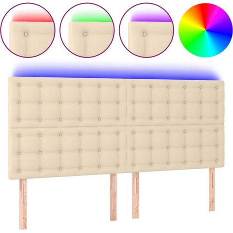 Maison Exclusive - Testiera a LED Crema 160x5x118/128 cm in Tessuto