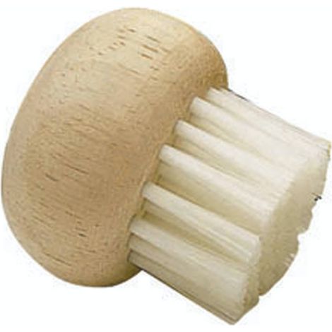 KitchenCraft Spazzola per pulire i funghi di legno di gomma e nylon, 5,5 x 5,5 cm