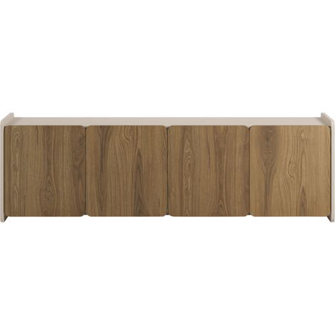 Meuble TV 4 portes en bois L180cm - Bois foncé - Enara