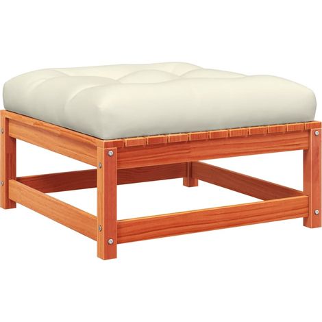 Maison Exclusive - Gartenhocker mit Kissen Wachsbraun Massivholz