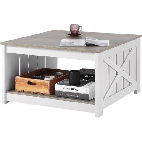 Table basse - 800 x 800 x 455 mm table de salon carrée avec (1/5)