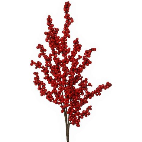 Decoris Ramo bacche artificiali rosse 55 cm per decorazioni natalizie