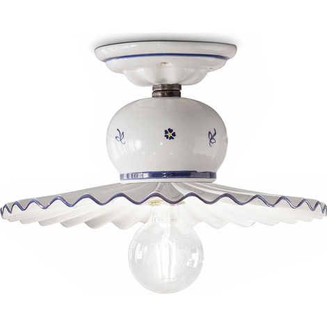 Plafoniera Classica Roma Metallo E Ceramica Nero Sfumato Rame 1 Luce E27 (1/4)