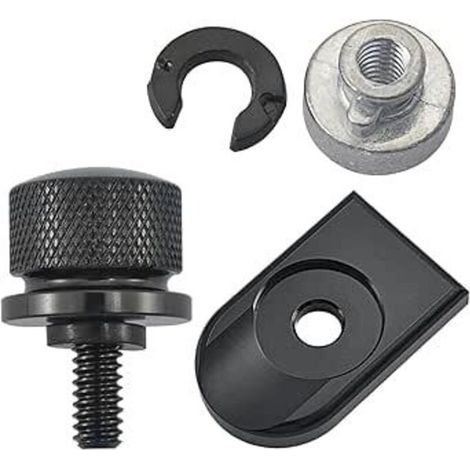 Bullone in alluminio per sella moto con copertura in alluminio nero per Harley Davidson Dina Street Bob 1996-2015, Fat Boy, Electra Glide, Street Glide, ecc. (Nero) (1/4)
