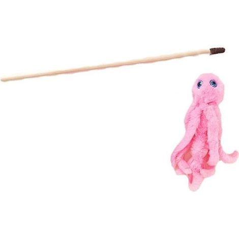 Katzenangel mit flauschigem Oktopus, lange, oktopusförmige Katzenangel, interaktives Katzenspielzeug.