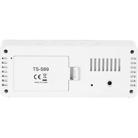 Miroir cosmétique LED numérique multifonction avec horloge réveil, forme rectangulaire, cadeau pratique (1/5)