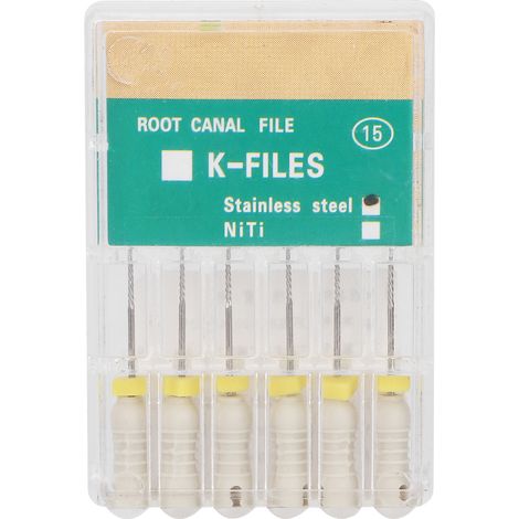 Limes Endodontiques en Acier Inoxydable Professionnel pour Canal Radiculaire - Outil Dentaire 25mm / 1in (1/5)
