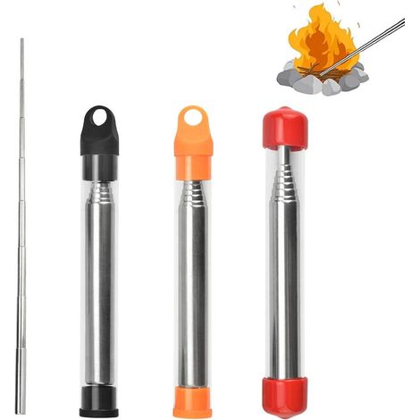 3 pcs Blow Fire Tube Stainless Easy Fire Campfire Telescopic Blowing Tube Steel Collapsible Fire Tool for Camping Survival Picnic Outdoors (1/5)