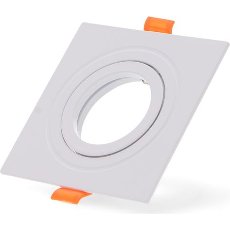 Anneau inclinable carré blanc série Luxury pour GU10/MR16 - Ledme - LM4324 (1/3)