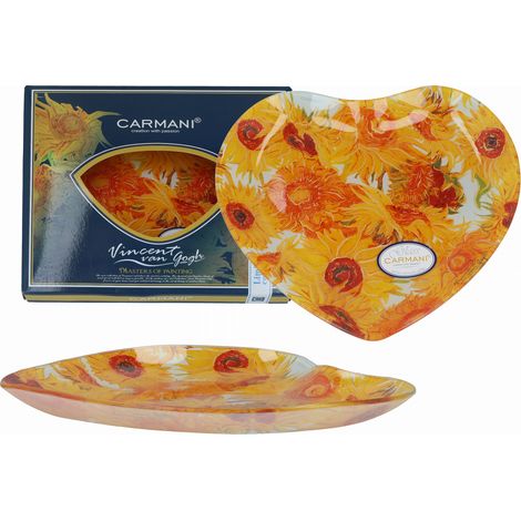Carmani, placa-corazón decorativa y funcional - VAN gogh/Girasoles (1/3)