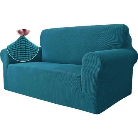 Housse de Canapé 2 Places - - Vert Bleu - Imperméable - Extensible - Déhoussable (1/3)