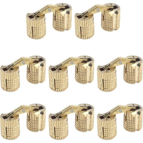 Bisagra Invisible Cilíndrica de Latón Macizo 8mm, Apertura 180º – Ideal para Cajas de Joyería y Muebles de Madera (1/5)