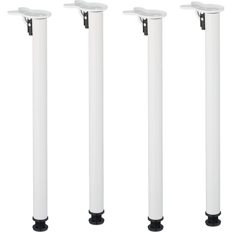 Patas redondas plegables de metal para mesa, juego de 4