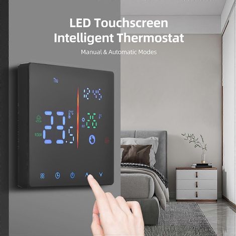 Thermostat intelligent Wi-Fi pour la maison, programmable à la semaine, thermostat numérique, mode manuel/automatique, application Tuya