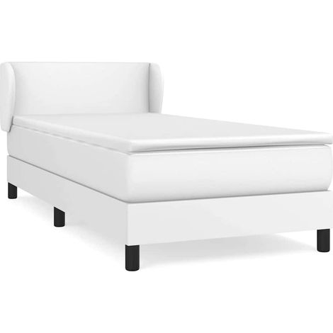 Maison Exclusive - Giroletto a Molle con Materasso Bianco 90x200 cm in Similpelle (1/5)