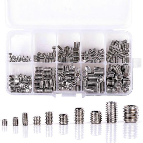 200 Edelstahl-304-Innensechskantschrauben, Sortiment M3/M4/M5/M6/M8