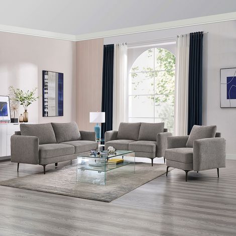 SOFIA MODERN SCANDI STYLE FABRIC LIVING ROOM 1+2+3 SEATER SOFA SET MOCHA (1/5)