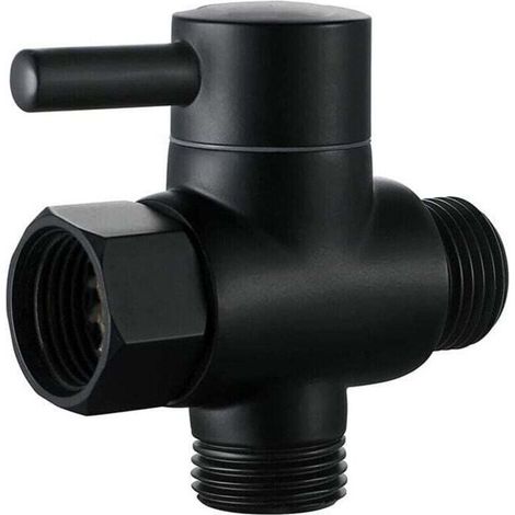 ne de coupure de la colonne de douche vanne d'arrêt 1/2 valve de pommeau de douche un t douchette pour wc (Noir)