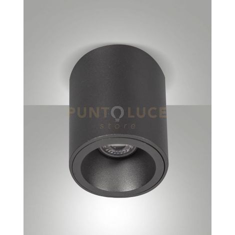 GUAMO PLAFONIERA TONDA NERA 1 LUCE ATTACCO GU10 D.9CM