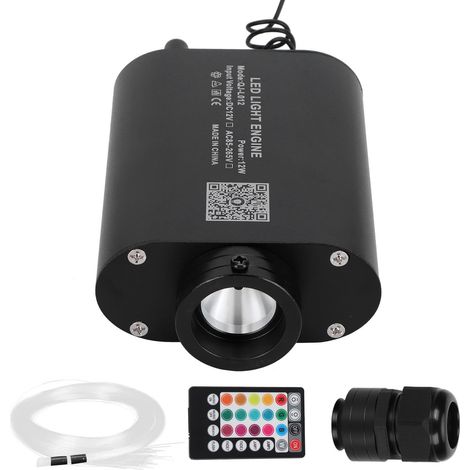 Lampe à câble à Fiber optique 12W 2m, Kit de plafonnier de voiture, dispositif Source RGBW AC85-265V