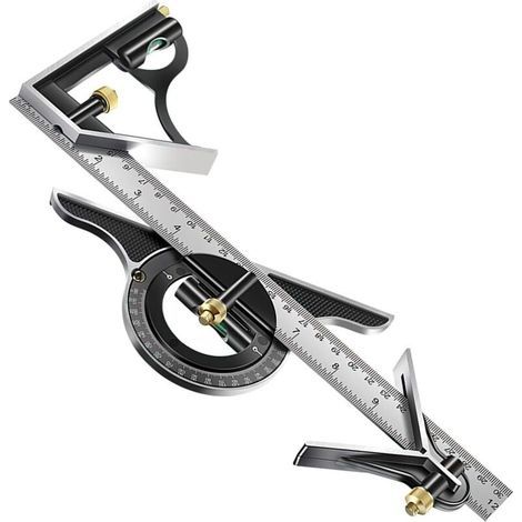 300mm Combination Multifunctional Adjustable Square Tools Heavy Duty Squares Measuring Kits Precision Protractor Angle Finder Ruler Woodworking Squares (1/5)