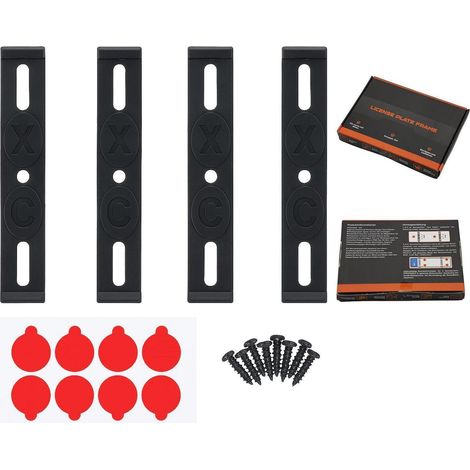Support de plaque d'immatriculation sans cadre pour voiture, lot de 2, noir (1/5)