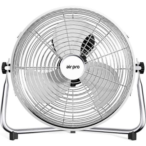 Ventilateur sur pied Air Pro 14" - 16" - 20" - Ventilateur de refroidissement puissant avec 3 vitesses - 14" - Argent chromé