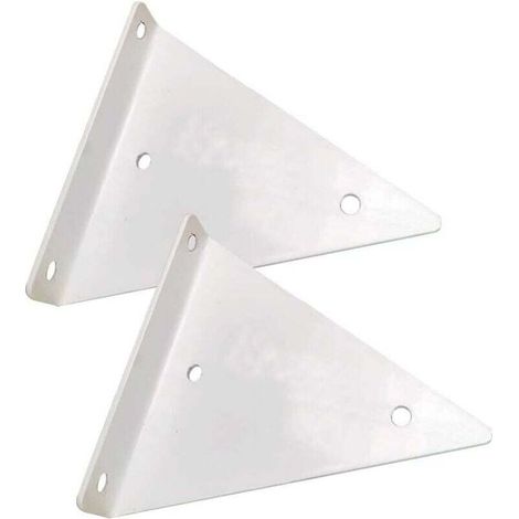 Lot de 2 supports d'étagères triangulaires flottants en métal (blanc), support mural, support décoratif DIY pour chambre à coucher, salon, salle de bain, 17 x 13 cm/6,7 x 5,1 pouces