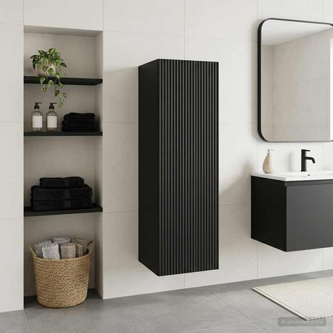 Mueble de baño montado en la pared Negro 33 x 34,5 x 60 cm