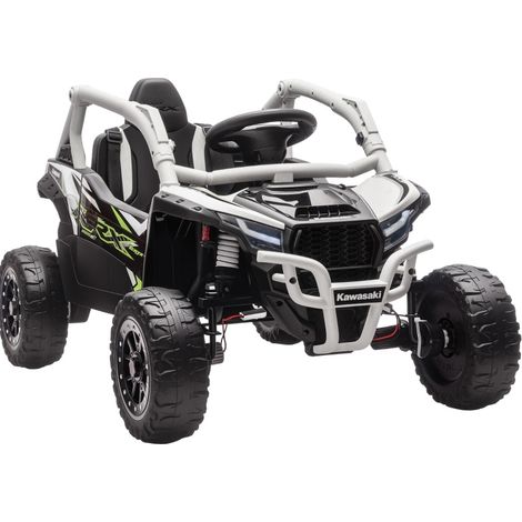Auto elettrica per bambini 12V UTV Kawasaki Teryx KRX 1000 grigio con telecomando, LED, musica (1/3)
