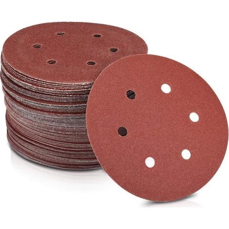 150mm Ø100 unités de 10x40/60/80/120/180/240/400/600/800/1000/grit disques abrasifs papier abrasif Velcro pour ponceuses orbitales (1/5)
