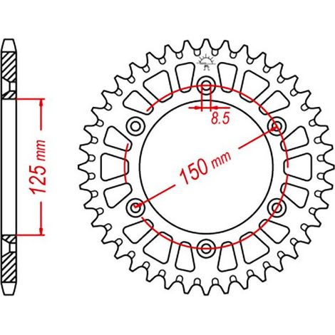 Couronne transmission Esjot pour moto KTM 400 SXC 1998 à 1999 50