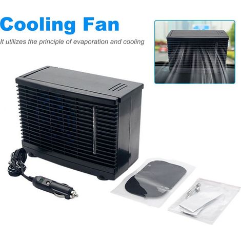 Ventilateur de refroidissement pour véhicule 12 V, climatiseur évaporatif automatique, refroidisseur polyvalent 20 x 18 15 cm DC 30 W, pour petites voitures (1/5)