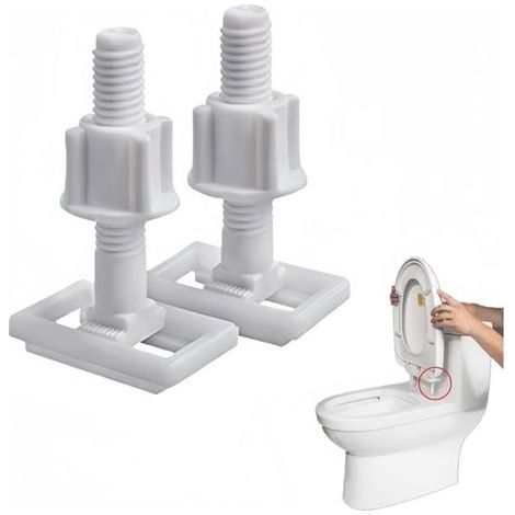 2 piezas, Bisagra de plástico para tapa de asiento de inodoro, con tuercas y arandelas, 5 × 2,5 × 6,1 cm, blanco (1/5)