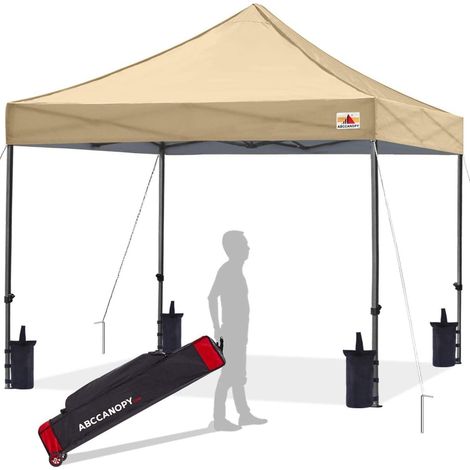 Pavillon Wasserdicht Flatpavillon Popup Gartenzelt Beige 2,5x2,5M (1/5)