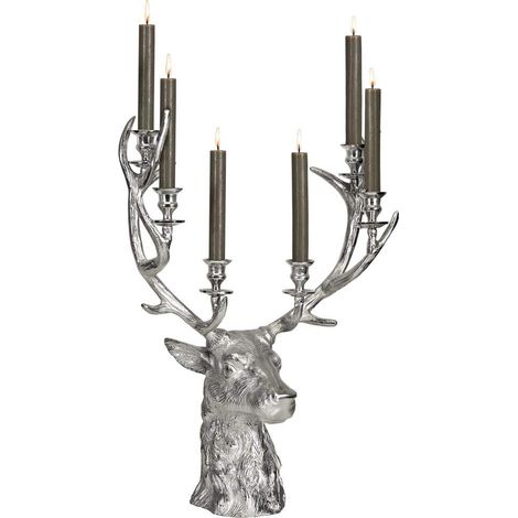 Chandelier Cerf Richard, 6 Branches (H 65 cm), Aspect argenté (1/5)
