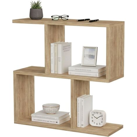 Dmora - Wohnzimmertisch Dpersend, Niedriger Wohnzimmertisch, Kaffeeregal, Couchtisch für Sofa, 60x20h60 cm, Eiche