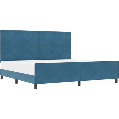 Maison Exclusive - Letto a molle con testiera Blu Scuro 200 x 200 cm Velluto (1/5)