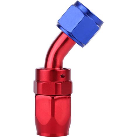 Adaptateur de Raccord AN8 à 90 ° pour le Tuyau de Conduite de Carburant - Connecteur de Refroidisseur D'huile en Aluminium en Bleu et Rouge (45°) (1/5)